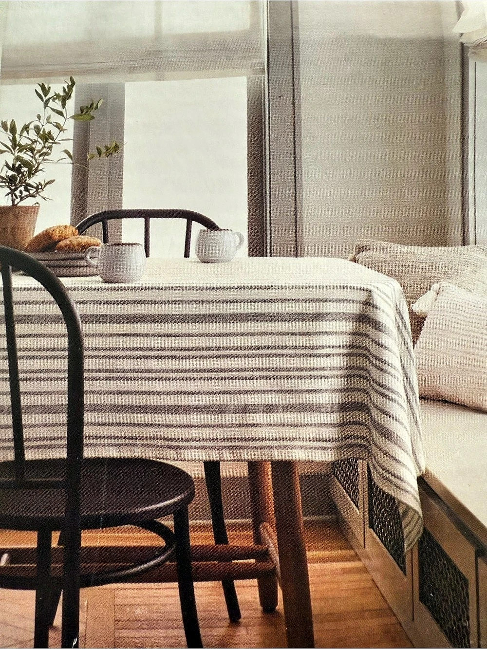 Hearth & Hand Magnolia Striped Cotton Tablecloth 60 x 84 NWT